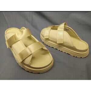 UGG GoldenGlow Slide Sandals GLDN Yellow Size 4 EU 36 NIB 1166513K